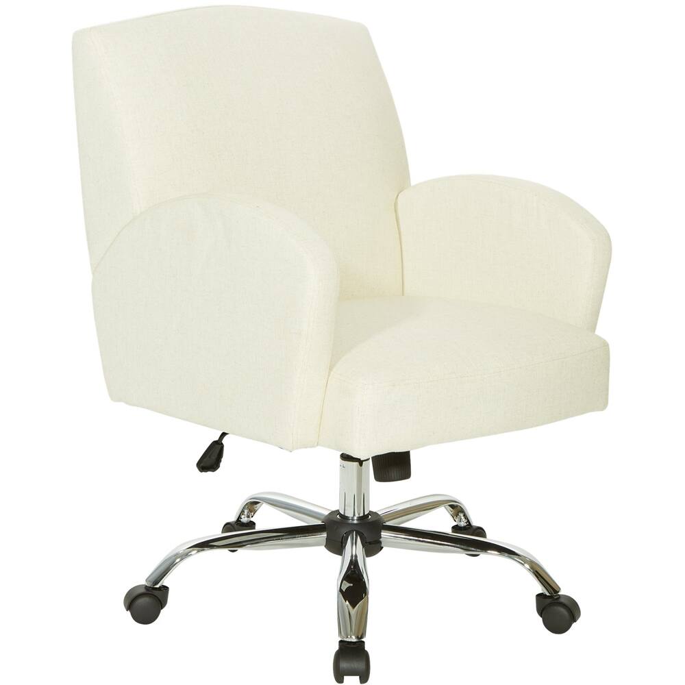 Left View: OSP Home Furnishings - Joliet 5-Pointed Star Office Chair - Linen