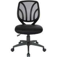 Office Star Products - Ventilated 5-Pointed Star Mesh Fabric Task Chair - Black - Front_Zoom