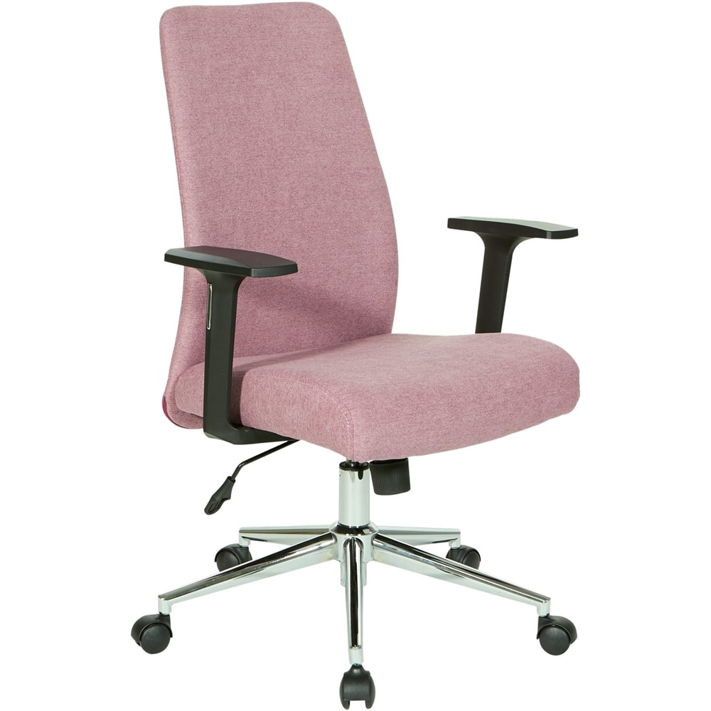 Left View: OSP Home Furnishings - Evanston 5-Pointed Star Manager's Chair - Orchid