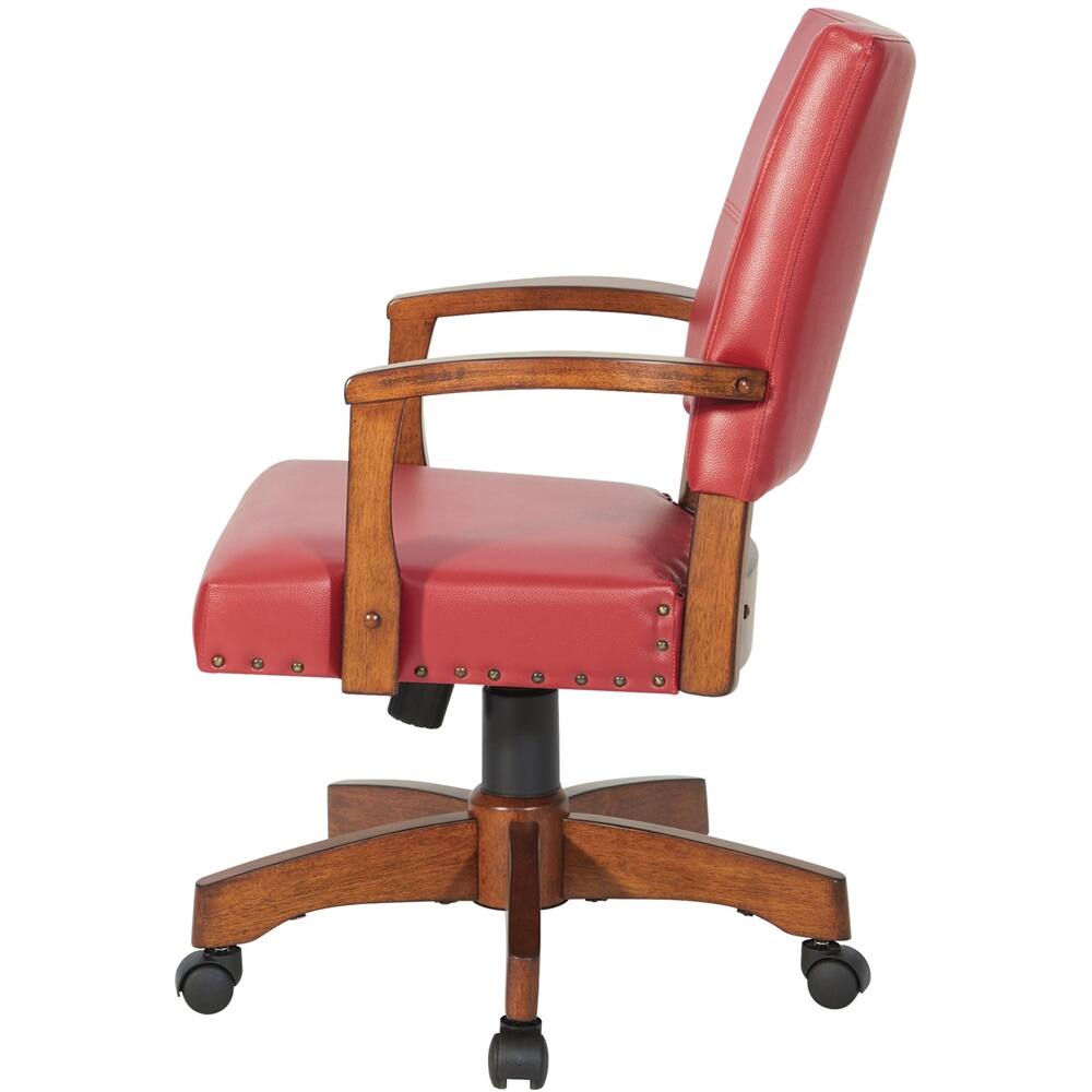 Angle View: OSP Home Furnishings - Wood Bankers 5-Pointed Star Wood and Steel Office Chair - Red