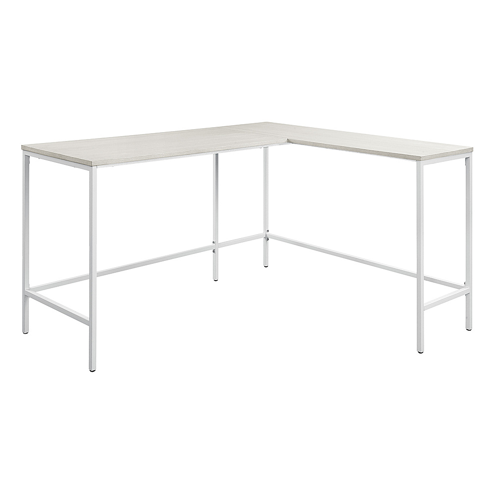 Left View: OSP Home Furnishings - Contempo L-Shaped Table - White Oak