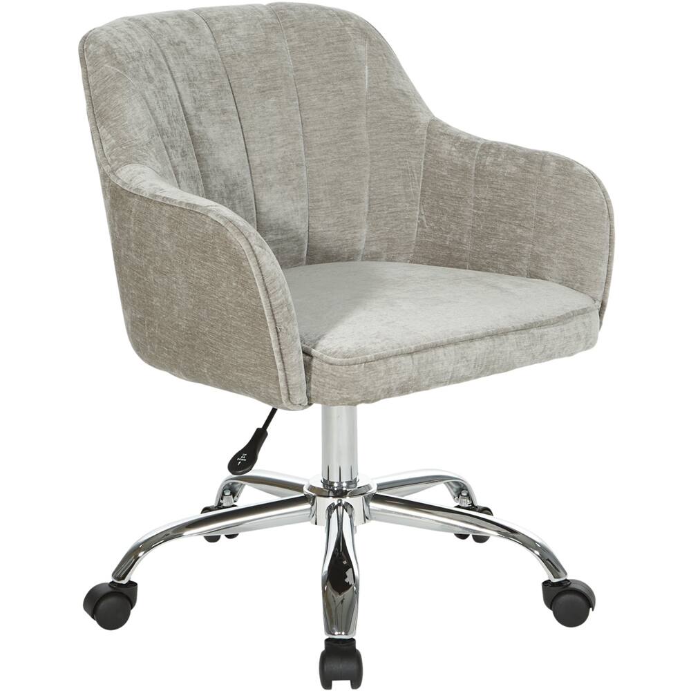 Left View: OSP Home Furnishings - Versailles 5-Pointed Star Office Chair - Gray