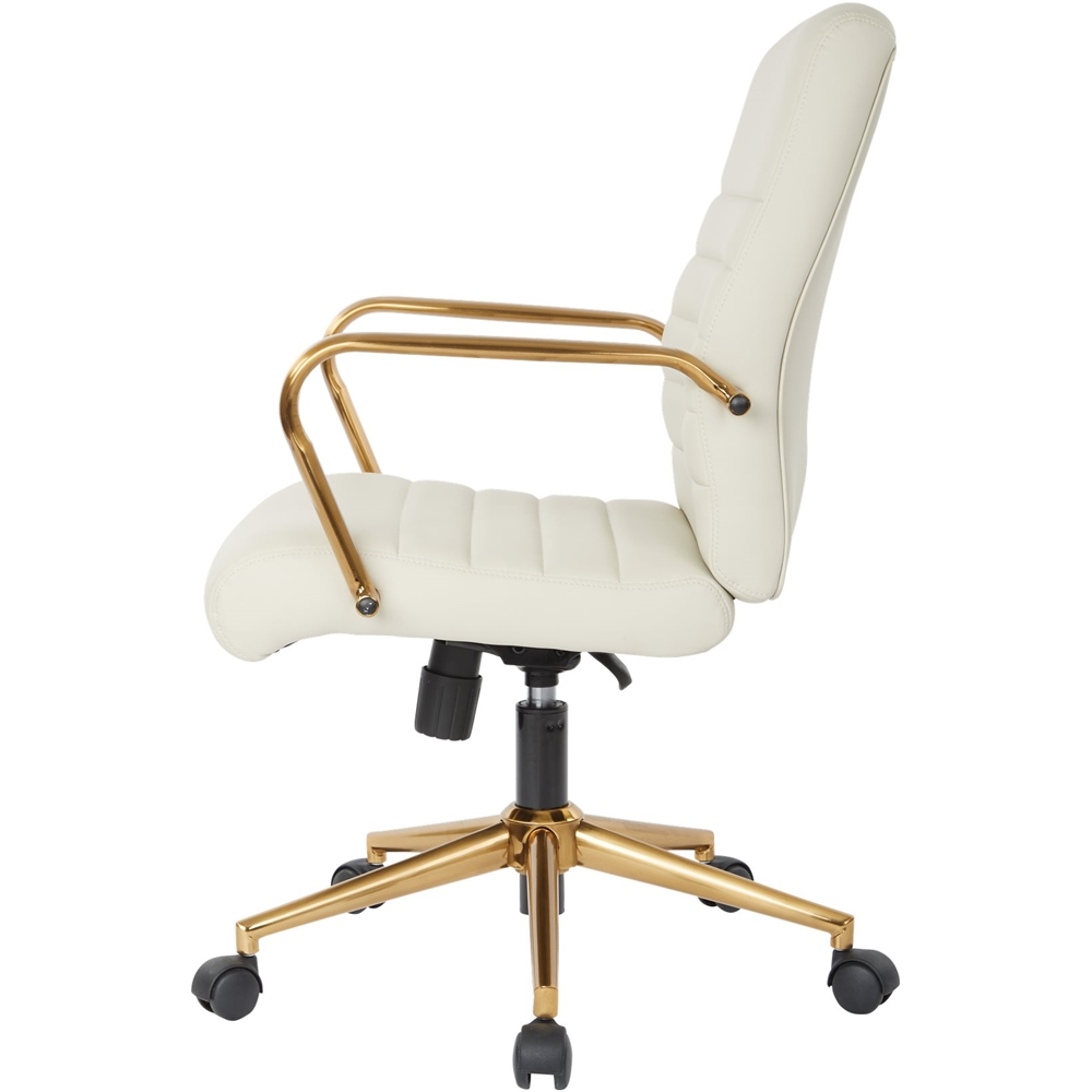 Angle View: OSP Home Furnishings - Baldwin 5-Pointed Star Faux Leather Office Chair - Cream