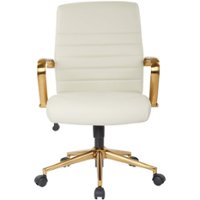 OSP Home Furnishings - Baldwin 5-Pointed Star Faux Leather Office Chair - Cream - Front_Zoom