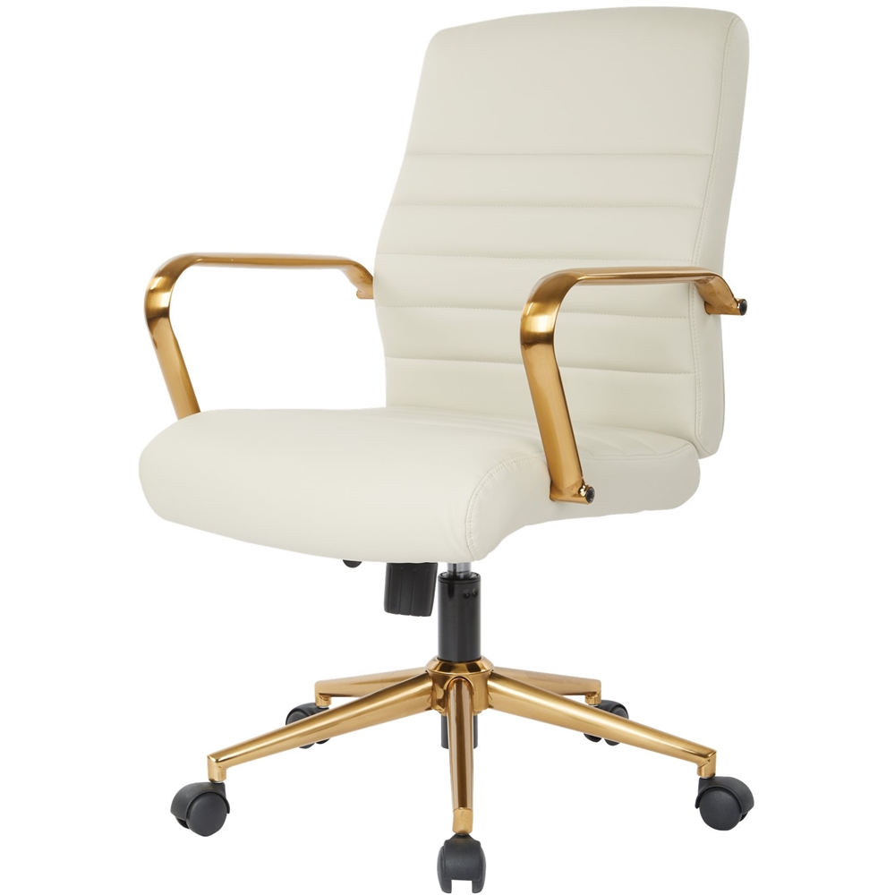 Osp Home Furnishings Baldwin 5 Pointed, Office Chair Cream Leather