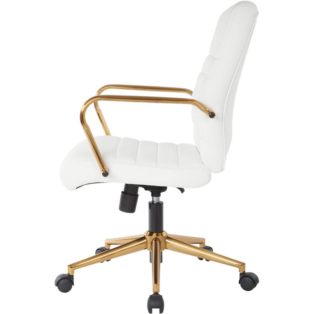 Angle. OSP Home Furnishings - Baldwin 5-Pointed Star Faux Leather Office Chair - White.