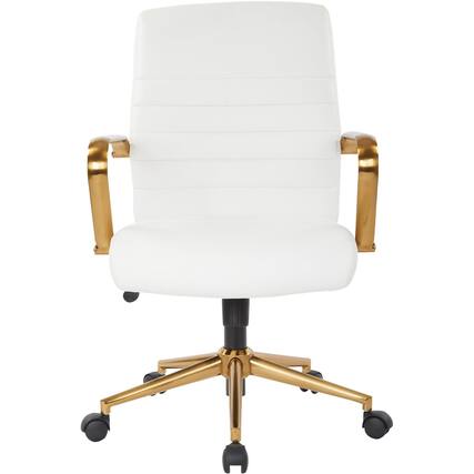 Front. OSP Home Furnishings - Baldwin 5-Pointed Star Faux Leather Office Chair - White.