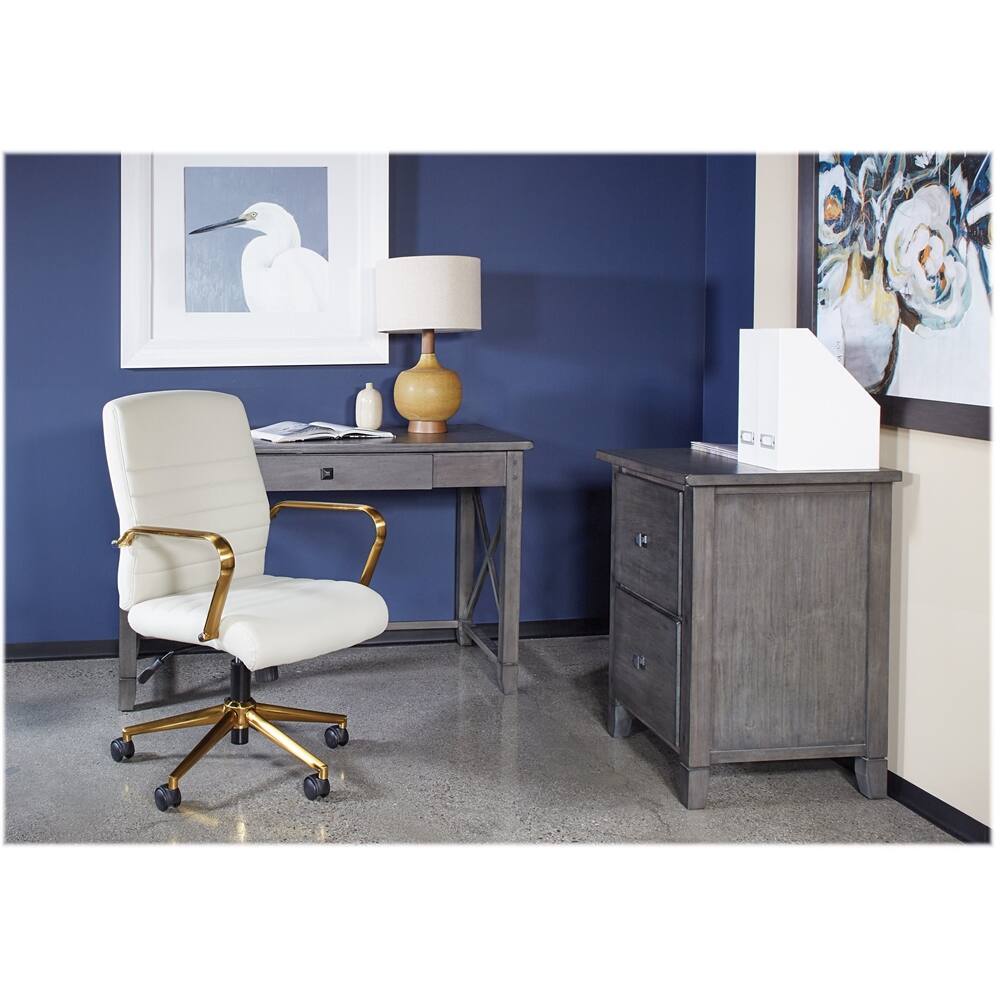 Alt View 17. OSP Home Furnishings - Baldwin 5-Pointed Star Faux Leather Office Chair - White.