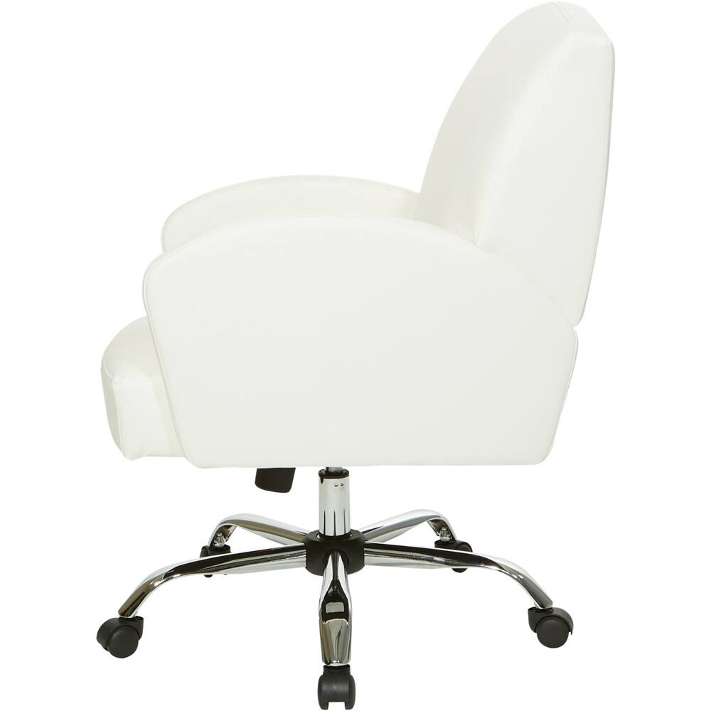 Angle View: OSP Home Furnishings - Joliet 5-Pointed Star Office Chair - White Faux Leather