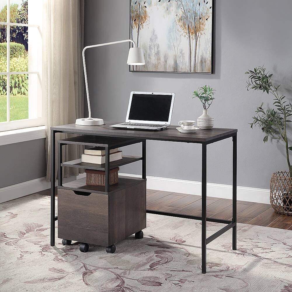 Alt View 13. OSP Home Furnishings - Contempo Rectangular Office Desk - Ozark Ash.