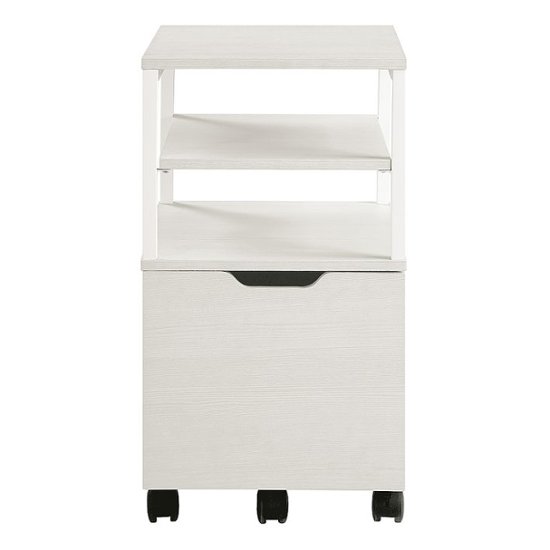 Front Zoom. OSP Home Furnishings - Contempo 3-Shelf 1-Drawer File Cabinet - Campanula White.