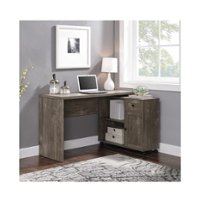 OSP Home Furnishings - Waverly L-Shaped Contemporary 1-Drawer Workstation With Adjustable Shelf - Scottish Alder - Front_Zoom