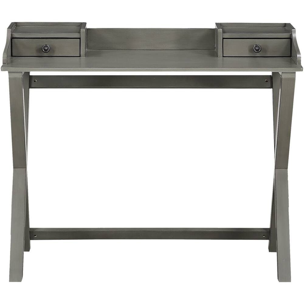 Front. OSP Home Furnishings - Barton Birch Veneer 2-Drawer Writing Desk - Gray.