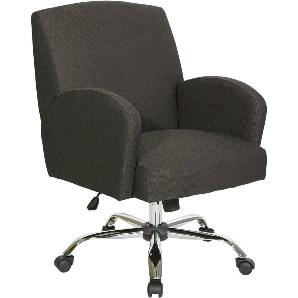 Left View: OSP Home Furnishings - Joliet 5-Pointed Star Office Chair - Charcoal