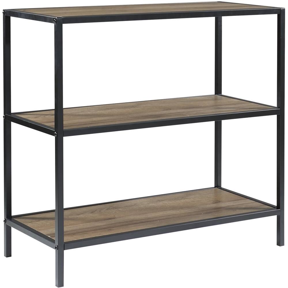 Front. OSP Home Furnishings - Braydon Wood 3-Shelf Bookcase - Gray Oak.