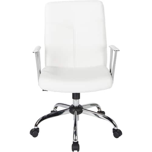 OSP Home Furnishings - FL Series 5-Pointed Star Faux Leather Office Chair - White