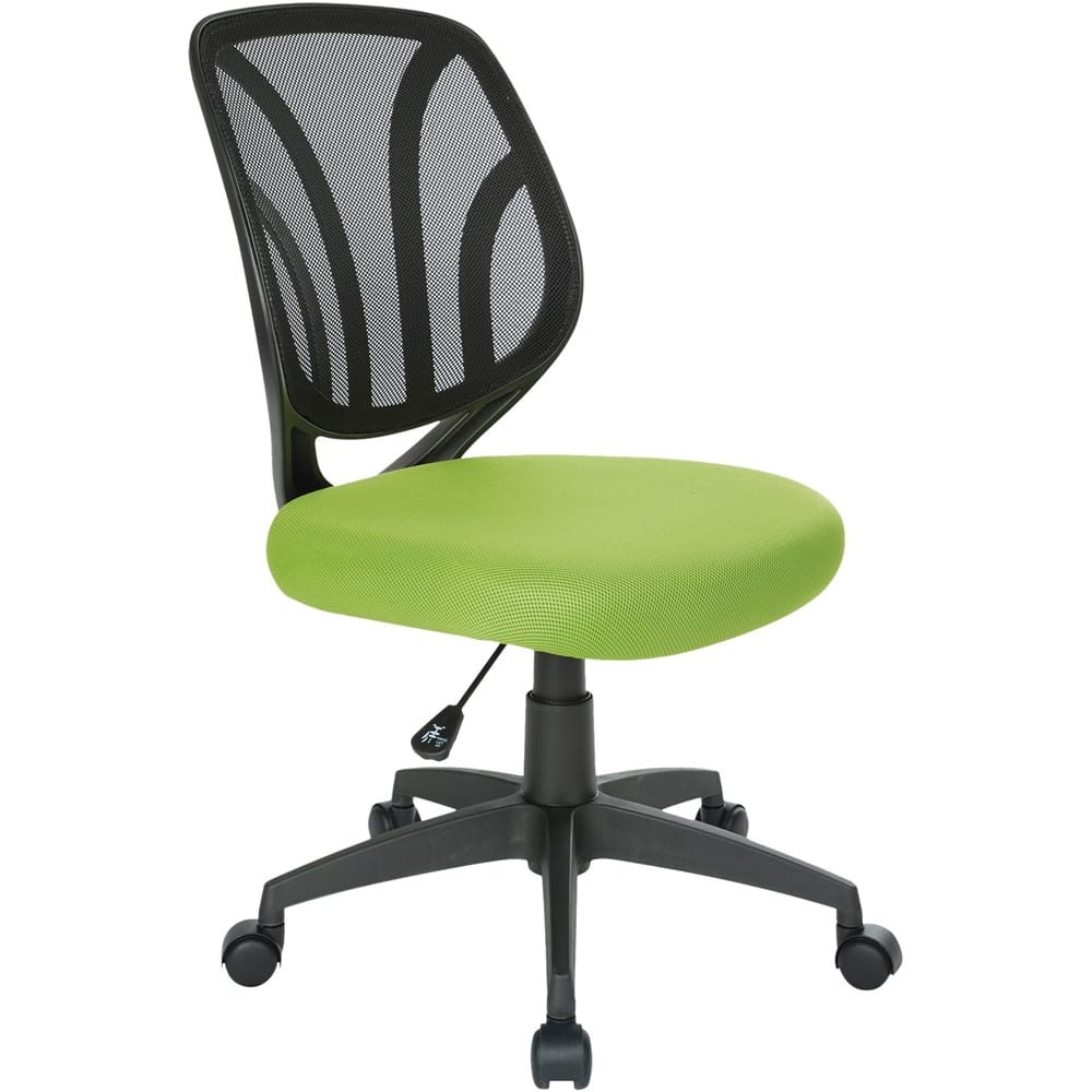 Left View: Office Star Products - Ventilated 5-Pointed Star Mesh Fabric Task Chair - Green