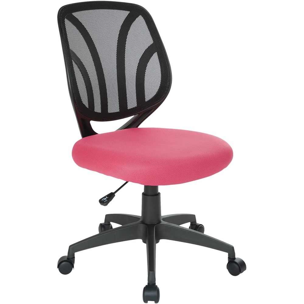Left View: Office Star Products - Ventilated 5-Pointed Star Mesh Fabric Task Chair - Pink