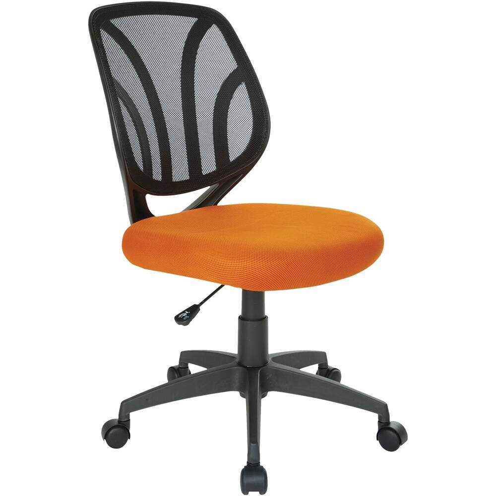 Left View: Office Star Products - Ventilated 5-Pointed Star Mesh Fabric Task Chair - Orange