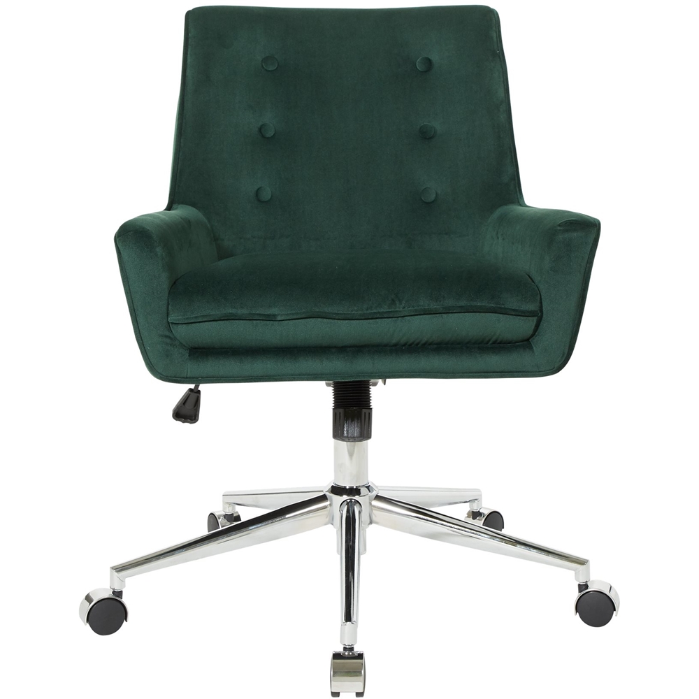 osp home furnishings  quinn 5pointed star steel office chair  emerald  green