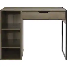 OSP Home Furnishings - Ravel Rectangular Contemporary Engineered Wood 1-Drawer Desk - Gray Oak