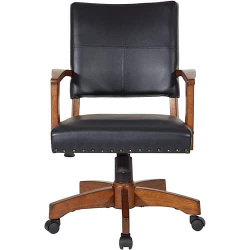 Wood Bankers Chair Black - OSP Home Furnishings: Swivel Desk Chair with Padded Seat &#38; Adjustable Height