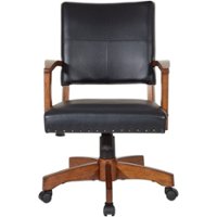 OSP Home Furnishings - Wood Bankers 5-Pointed Star Wood and Steel Office Chair - Black - Front_Zoom