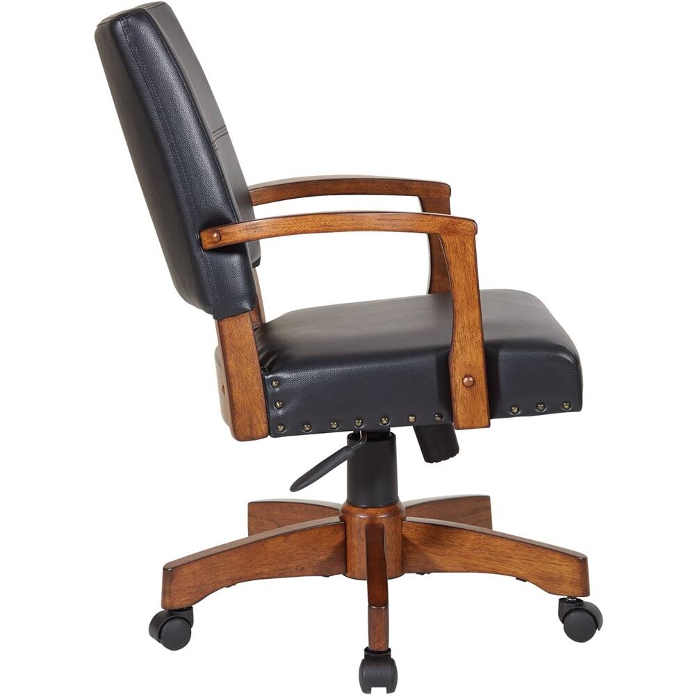 Alt View 15. OSP Home Furnishings - Wood Bankers 5-Pointed Star Wood and Steel Office Chair - Black.
