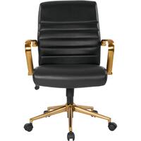 OSP Home Furnishings - Baldwin 5-Pointed Star Faux Leather Office Chair - Black - Front_Zoom