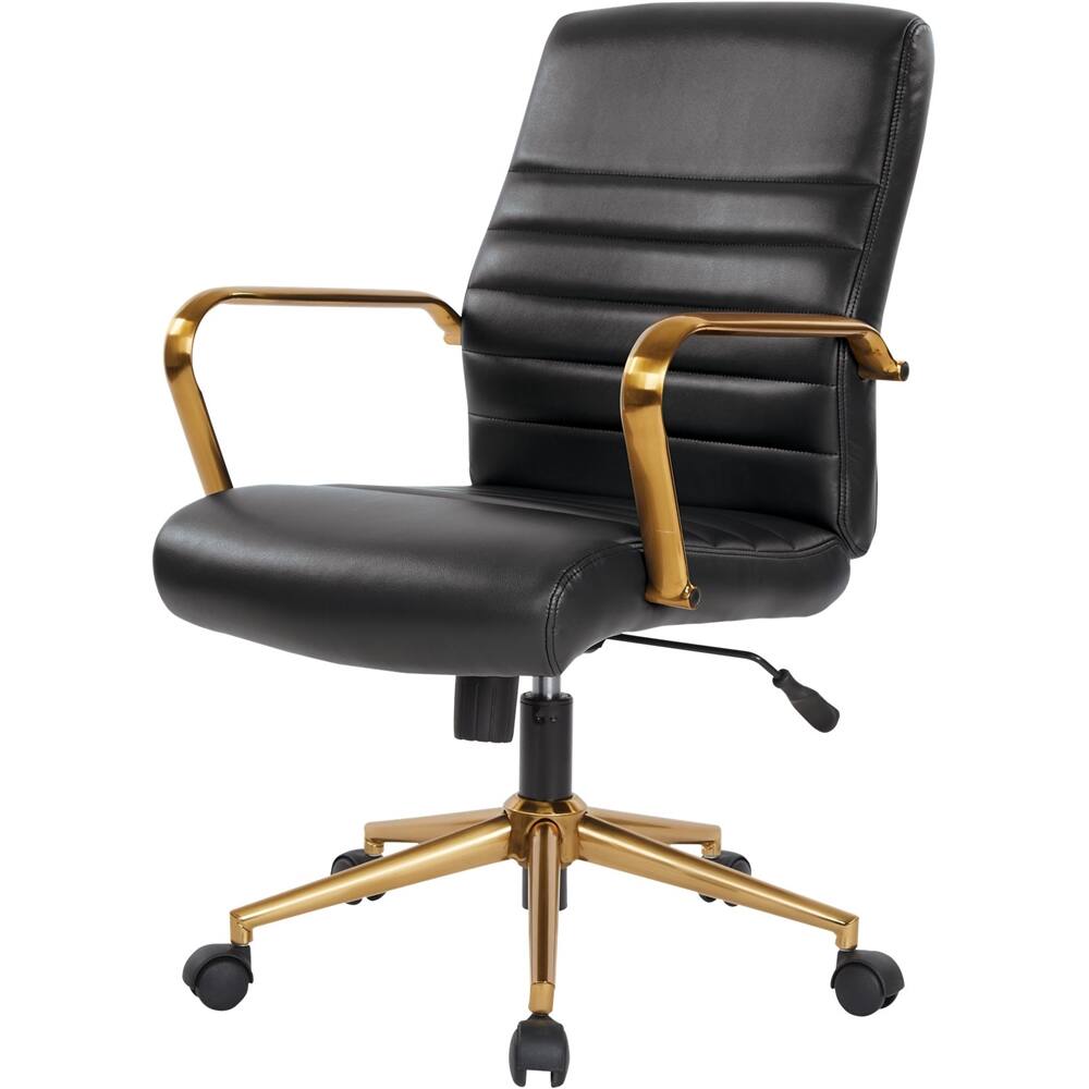 Alt View 11. OSP Home Furnishings - Workspace 5-Pointed Star Mesh Linen Fabric Chair - Black.