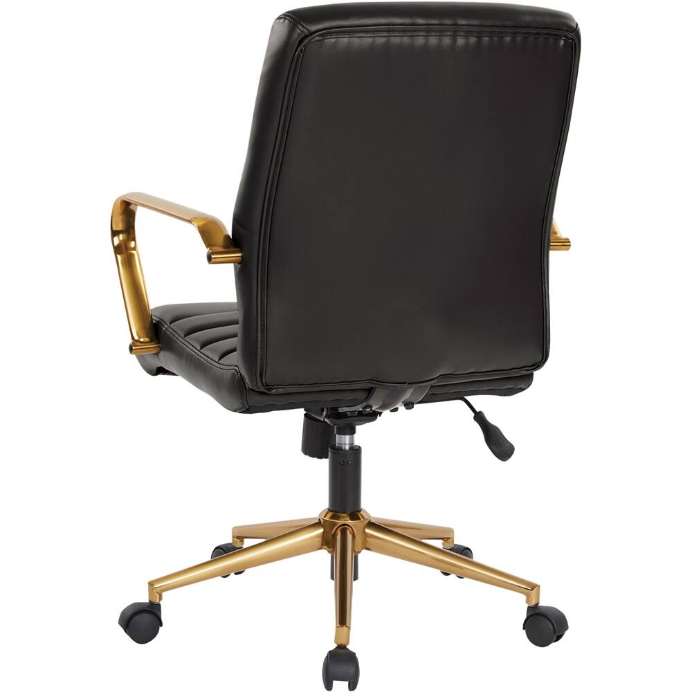 Alt View 12. OSP Home Furnishings - Workspace 5-Pointed Star Mesh Linen Fabric Chair - Black.