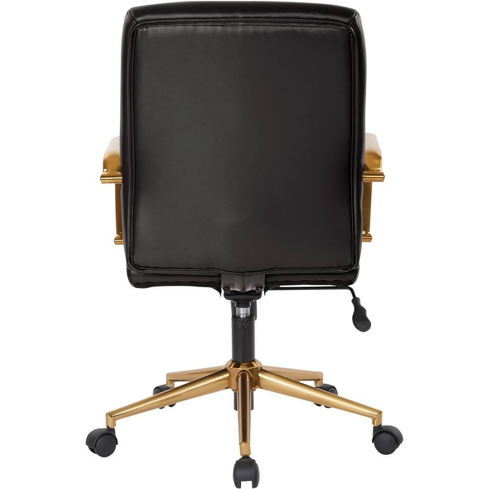 Alt View 13. OSP Home Furnishings - Workspace 5-Pointed Star Mesh Linen Fabric Chair - Black.