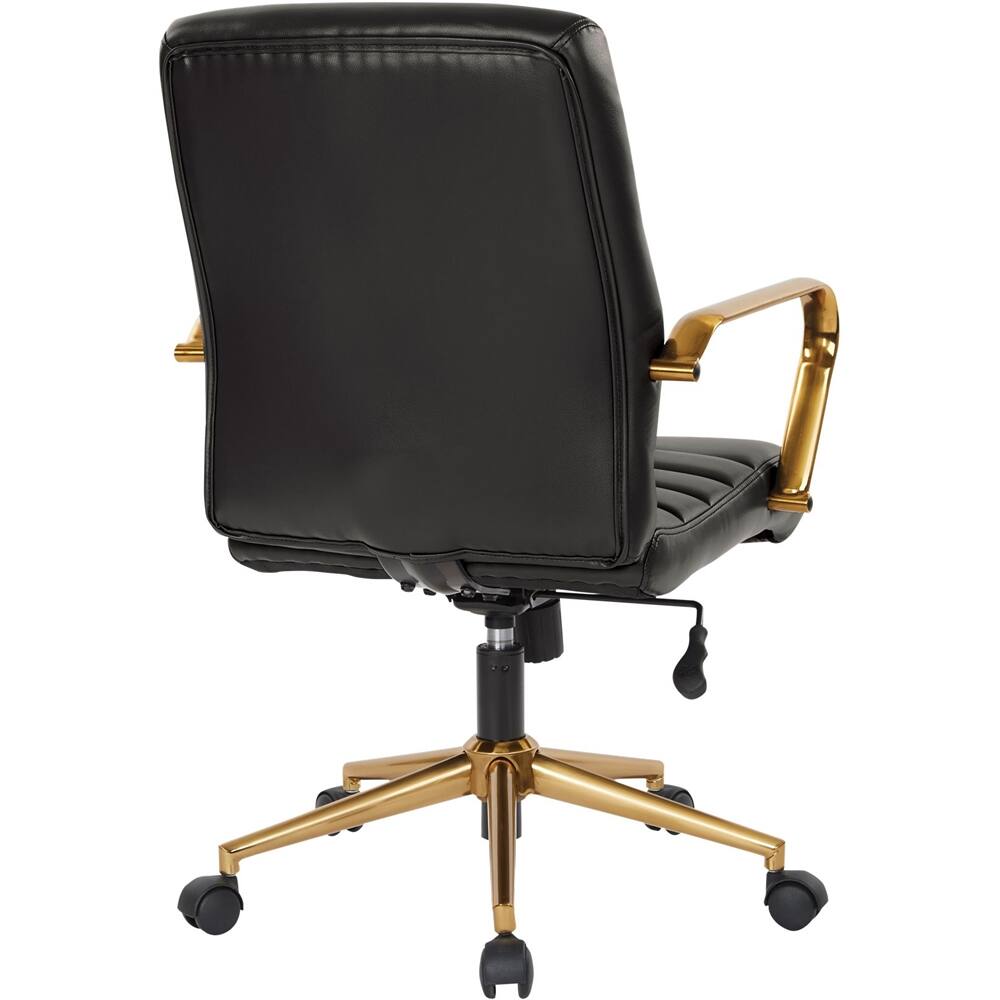 Alt View 14. OSP Home Furnishings - Workspace 5-Pointed Star Mesh Linen Fabric Chair - Black.
