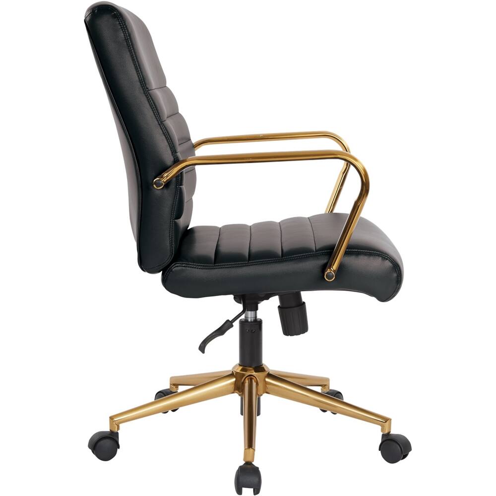 Alt View 15. OSP Home Furnishings - Workspace 5-Pointed Star Mesh Linen Fabric Chair - Black.