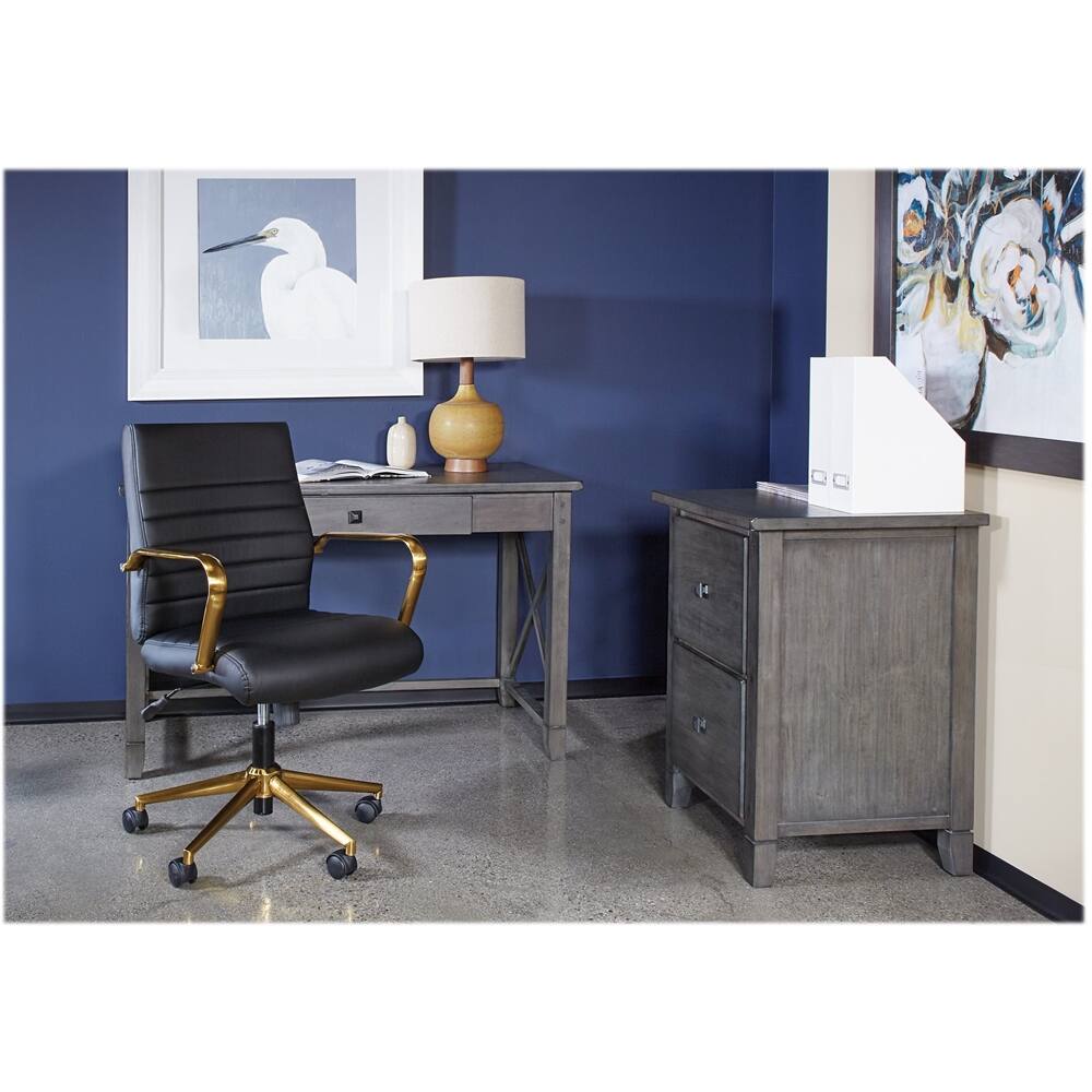 OSP Home Furnishings Baldwin 5-Pointed Star Faux Leather Office