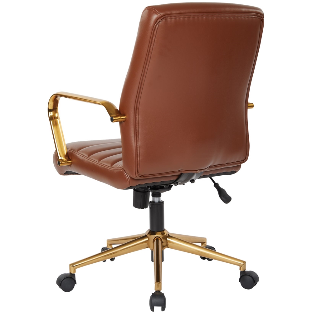 OSP Home Furnishings Baldwin 5-Pointed Star Faux Leather Office Chair  Saddle FL22991G-U41 - Best Buy