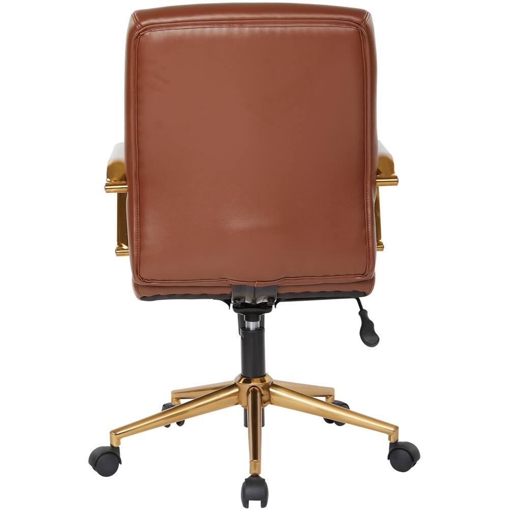 Alt View 13. OSP Home Furnishings - Baldwin 5-Pointed Star Faux Leather Office Chair - Saddle.