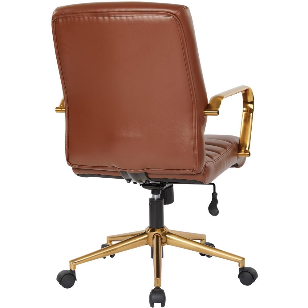 Alt View 14. OSP Home Furnishings - Baldwin 5-Pointed Star Faux Leather Office Chair - Saddle.
