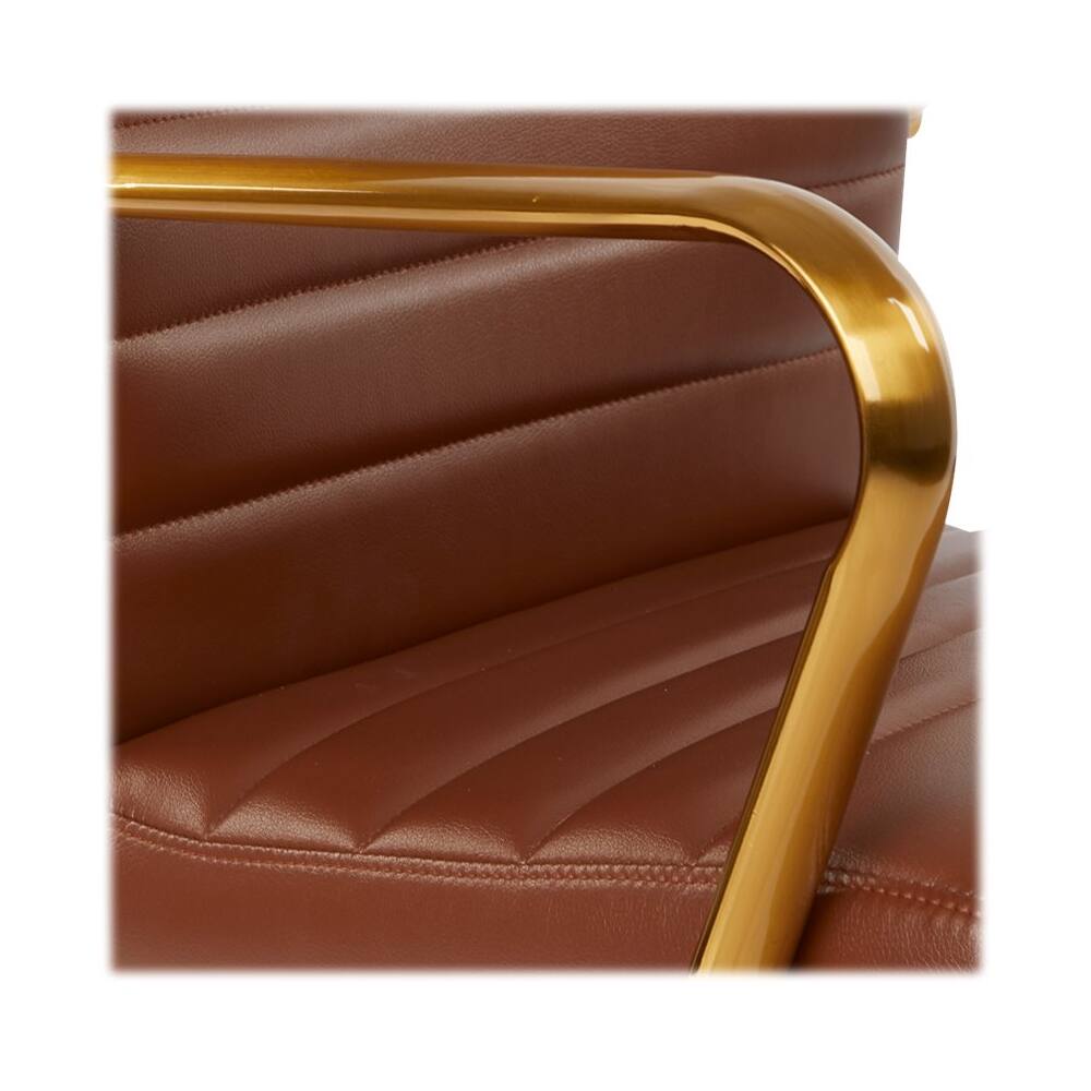 Alt View 16. OSP Home Furnishings - Baldwin 5-Pointed Star Faux Leather Office Chair - Saddle.