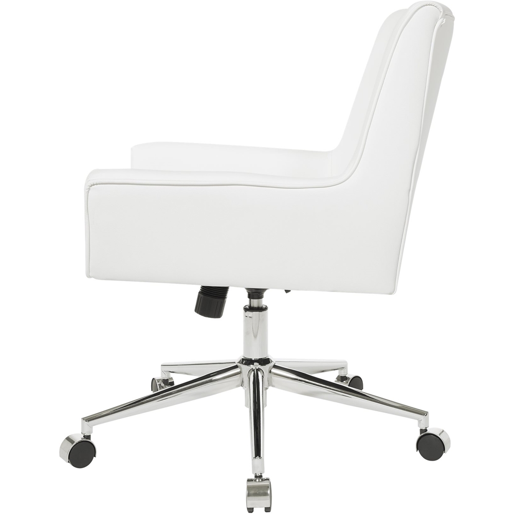 Osp Home Furnishings Quinn 5 Pointed, White Leather Executive Chair
