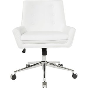 OSP Home Furnishings - Quinn 5-Pointed Star Faux Leather Office Chair - White