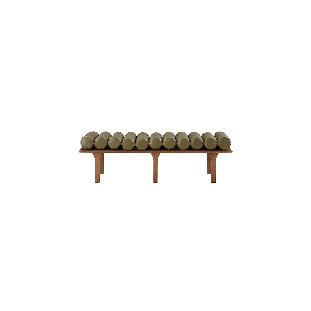 Alt View 3. Meridian Furniture - Landon Olive Green Vegan Leather Bench - Green.