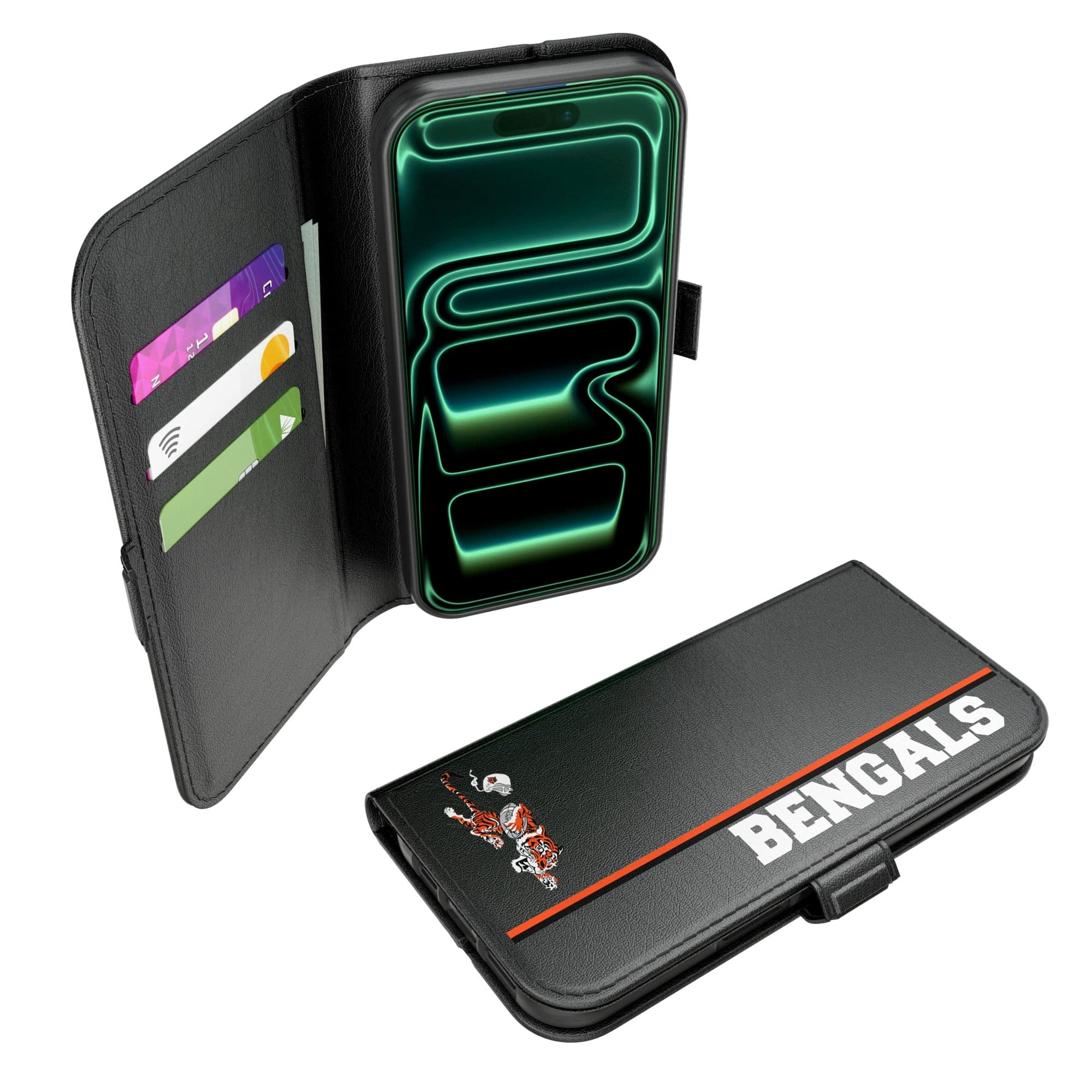 Keyscaper - NFL - Cincinnati Bengals iPhone Folio 2.0 Case - 17 Pro - Black price history on PriceWatchPro