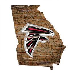 Fan Creations - Atlanta Falcons 23.5" x 23.5" Distressed State with Logo Sign - Multicolor