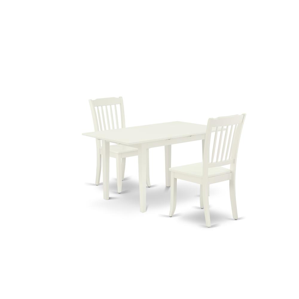 Front. East West Furniture - Dining Table- Dining Chairs - Brown.