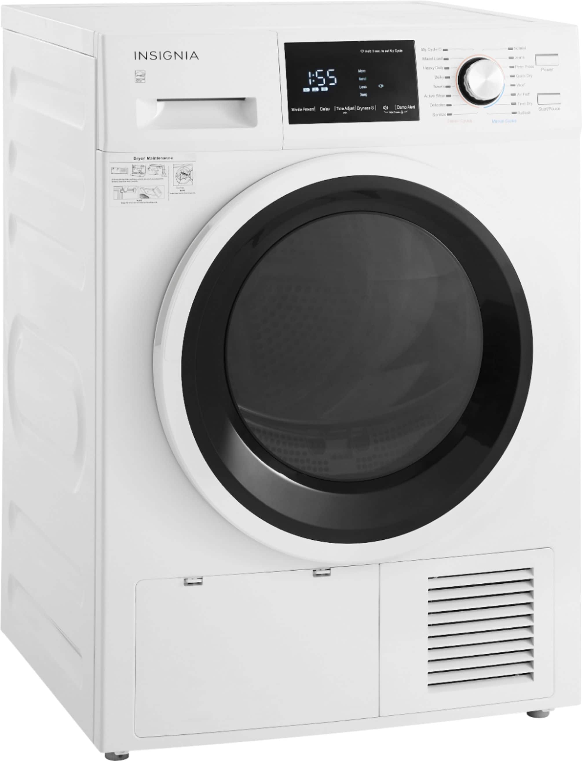 Alt View 11. Insignia™ - 4.4 Cu. Ft. 16-Cycle Stackable Electric Dryer with Ventless Drying andENERGY STAR Certification - White.