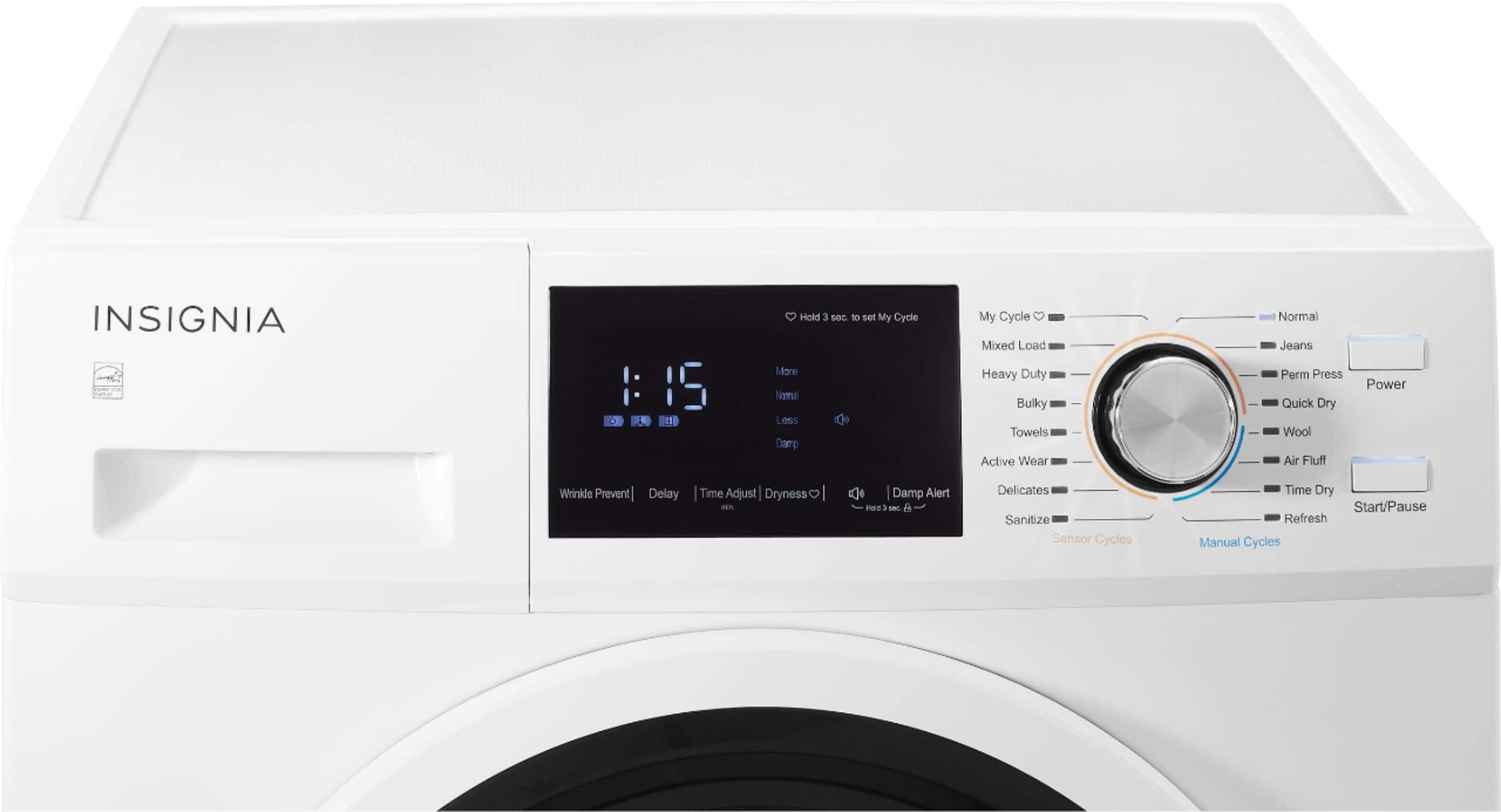 Alt View 15. Insignia™ - 4.4 Cu. Ft. 16-Cycle Stackable Electric Dryer with Ventless Drying andENERGY STAR Certification - White.