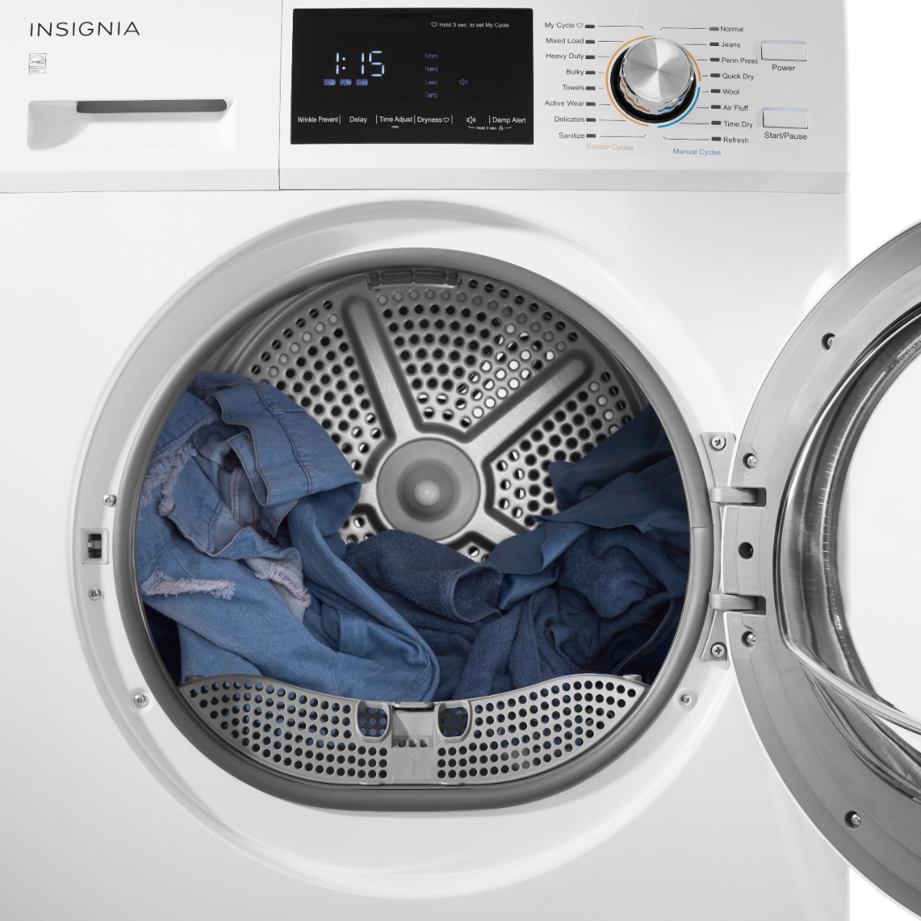 Alt View 16. Insignia™ - 4.4 Cu. Ft. 16-Cycle Stackable Electric Dryer with Ventless Drying andENERGY STAR Certification - White.