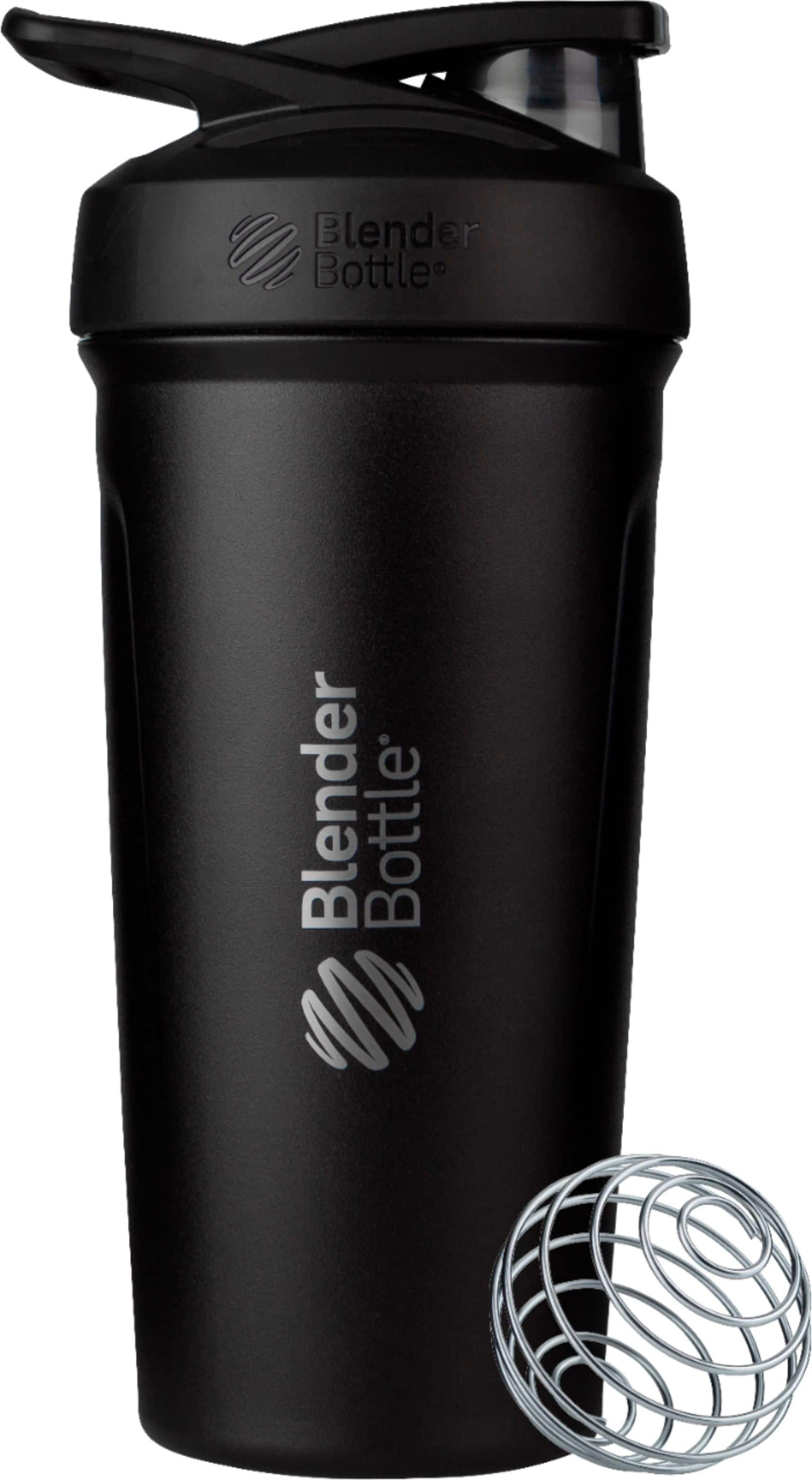 Angle. BlenderBottle - Strada Insulated Stainless Steel 24 oz. Water Bottle/Shaker Cup - Black.