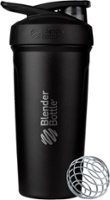 BlenderBottle - Strada Insulated Stainless Steel 24 oz. Water Bottle/Shaker Cup - Black - Angle_Zoom
